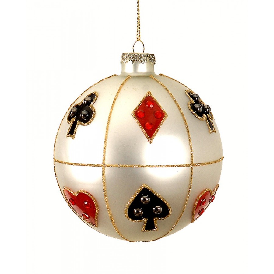 Κρεμαστή  Μπάλα Χριστουγεννιάτικη  " Τραπουλόχαρτο" 10 εκ. 95415 Χριστούγεννα